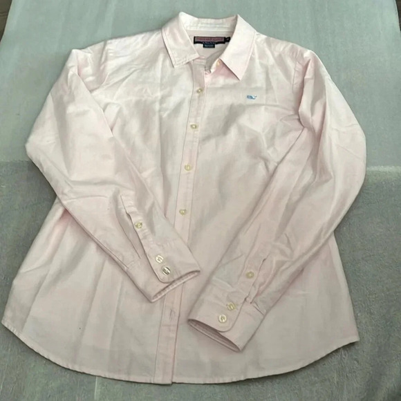 [12]Vineyard Vines Women Pink Cotton Button Up  Dress Shirt - Picture 1 of 8